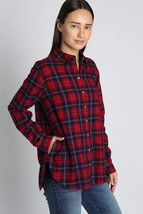 Jachs Girlfriend NY Red Plaid Flannel Top with Pockets Size XL - £26.73 GBP