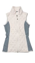 Athleta White Puffer Vest Women&#39;s XXSmall Gray Stretch Pockets  - £19.03 GBP