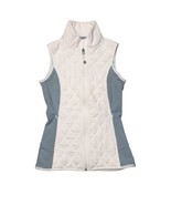 Athleta White Puffer Vest Women&#39;s XXSmall Gray Stretch Pockets  - $23.75