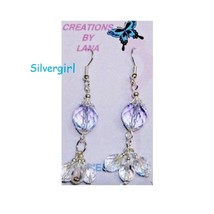 Aquamarine Sparkling Crystal Beaded Dangling Earrings - £14.15 GBP