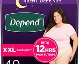 Depend Night Defense Incontinence Underwear W Overnight, XXL, 27Ct open bag - $32.71