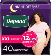 Depend Night Defense Incontinence Underwear W Overnight, XXL, 27Ct open bag - $32.71