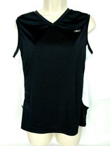 Reebok Playdry Womens Athletic Tank Top XL Black White V Neck  - $17.41