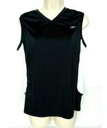 Reebok Playdry Womens Athletic Tank Top XL Black White V Neck  - £13.65 GBP