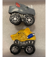 2 Plastic Pull Back N&#39; Go Safari Vehicles Leopard &amp; Rhino *Pre-Owned/Nic... - $13.56 CAD