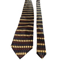 Knightsbridge Mens Silk Necktie Tie Silk Geometric Pattern Multicolor - $12.59