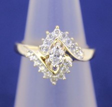 1/2 ct DIAMOND SOLITAIRE COCKTAIL RING REAL SOLID 14 K GOLD 4.3 g SIZE 5.5 - £705.03 GBP