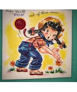 VINTAGE FARM GIRL BLUE DENIMS OVERALLS SEWING BUTTON BRAIDS GARDEN GREET... - $38.03 CAD