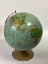 Vintage Replogle Land And Sea World Globe, Blue Ocean Raised Relief 12&quot; ... - $24.75