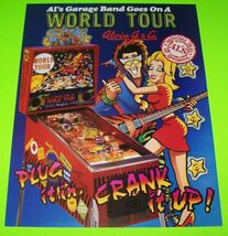 World Tour Pinball FLYER Original NOS 1992 Game Artwork Sheet Rock Music - $13.76