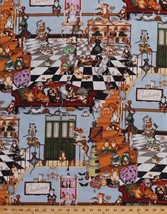 Cats Kittens Chocolaterie Shop Kitchen Cookery Cotton Fabric Print BTY D583.32 - £8.75 GBP