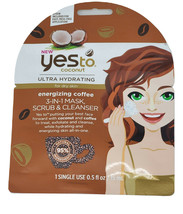 Yes To Coconut Ultra Hydrating Energizing Coffee 3-n-1 Mask Scrub Cleanser Dry - $6.92