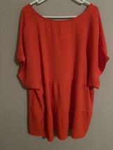 Cotton Bleu Tiered Top 3X Coral/Hot Red NWT image 2