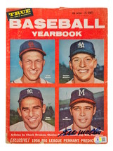 Eddie Mathews Milwaukee Braves Signed 1956 Baseball Yearbook Magazine BAS - £68.66 GBP
