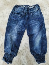 Mim Pi Capri Toddler Girl Jeans blue metallic sz 4-5 - $18.80