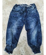 Mim Pi Capri Toddler Girl Jeans blue metallic sz 4-5 - $357.32 MXN