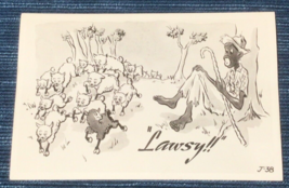 Lawsy Vintage Black Sheep Postcard J-38 Unposted 937A - $9.70