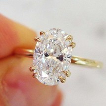 3CT Oval Moissanite Engagement Ring, Wedding Ring, 14K Yellow Gold, Promise Ring - £102.31 GBP