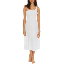 Becca by Rebecca Virtue Ponza Smocked One Shoulder Cover-Up Midi White M - £37.68 GBP