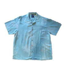 Caribbean Joe 3XL Hawaiian Shirt  100% Silk Short Sleeve Blue Floral Print - £12.62 GBP