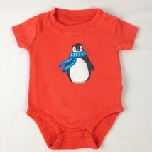 Carter&#39;s Infant Boy&#39;s Penguin Red  One Piece Snap Size 3 Months - £2.40 GBP