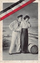 Francese Marinaio IN Uniforme Con Donna ~ WW1 Militare 1915 Postcard - £11.18 GBP