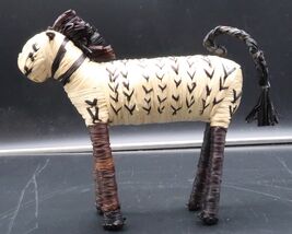Handmade Natural Fiber Woven Figure 8" Zebra African Folk Art Decorative... - $29.99