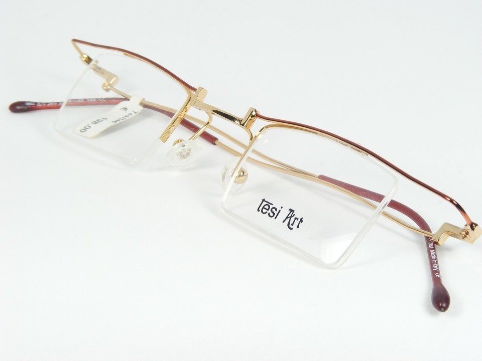 Vintage TESI Art by Ipotesi 346 06 RUST /GOLD EYEGLASSES GLASSES 39-25-140 Italy Item image 4