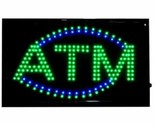 LARGE 22” X 13&quot; Bright LED Neon Light ATM Sign Business Animated Motion ... - £24.12 GBP