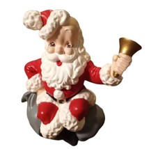 Vtg 1970s Atlantic Mold Ceramic Santa Claus Planter with Toy Bag Bell Christmas - £33.20 GBP