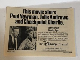 Torn Curtain Tv Guide Print Ad Disney Channel Paul Newman Julie Andrews TPA15 - £4.73 GBP