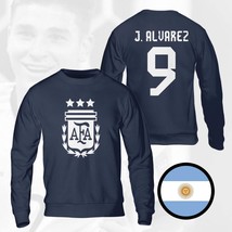 Argentina Alvarez Champions 3 Stars FIFA World Cup 2022 Navy Sweatshirt - $45.99+