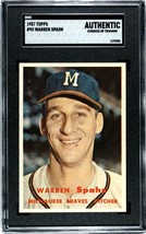 Warren Spahn 1957 Topps Baseball Card #90- SGC Slabbed Authentic (Trim/Centered/ - £69.66 GBP