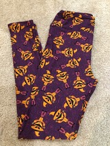 ?? Lularoe OS One Size Purple Halloween Leggings Pumpkin Scarecrow HTF NWT ?? - £14.56 GBP