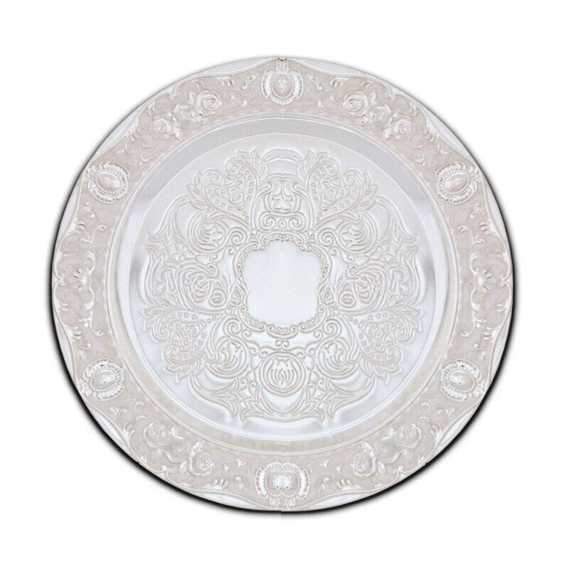 9 3/4&quot; Greek Orthodox Proskomedia Candlestick Dripping White Enamel Disk... - $36.15