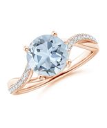 ANGARA 1.78 Ct Aquamarine Twisted Split Shank Engagement Ring in 14K Gold - $1,223.10