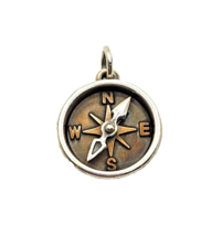 James Avery Retired Sterling / Bronze Point The Way 3D Compass Charm - £136.46 GBP
