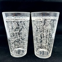 Federal Glass Cocktail Recipe Mixer Glasses Barware 1960s Mid Century VT... - $26.43