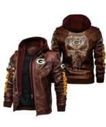 Green Bay Packers NFL Brown Hoodie Style, Sticker Bomber Jacket Leather  - $2,023.03 MXN+