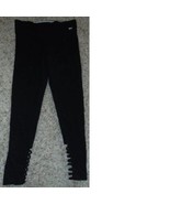 Womens Yoga Pants Victorias Secret Pink Black Strappy Elastic Waist Crop... - £28.38 GBP
