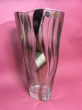 Lead crystal Vase 13&quot; Tall Bohemia Czech Republic Hollywood Regency silv... - £129.46 GBP