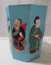 Rare Vtg Chinese 8 immortals Octagon Collapsible box container Mid Centu... - £78.66 GBP