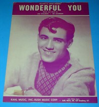 Jimmie Rodgers Sheet Music Wonderful You Vintage 1959 Kahl Music Inc. - £39.95 GBP