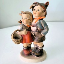 Goebel Hummel Figurine “Surprise” #94 West Germany Girl w/ Basket &amp; Boy ... - £17.78 GBP