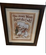 Brown Wood  Wall Mounted Hanging Picture Photo Chef Art Frame - $11.75 CAD