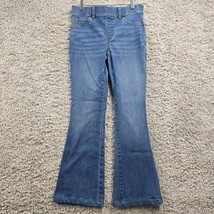 Spanx Jeans Womens Small Blue Flare Pull On Stretch Medium Wash Midrise ... - $39.95