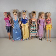 Barbie Doll Lot of 6 Blonde With Clothes - £23.96 GBP