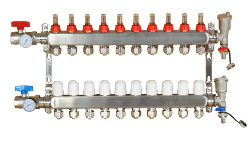 Radiant Heat Manifold 10 Loop PEX  Tubing Manifolds Hydronic Radiant Flo... - $253.89