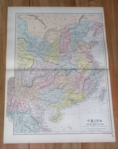 1891 Antique Map Of Eastern China / Chinese Empire / Taiwan Beijing Hong Kong - £29.41 GBP