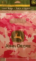 8 John Deere Pink Camo Farm Tractor Party Favor Loot Treat Cello Bags - £4.65 GBP